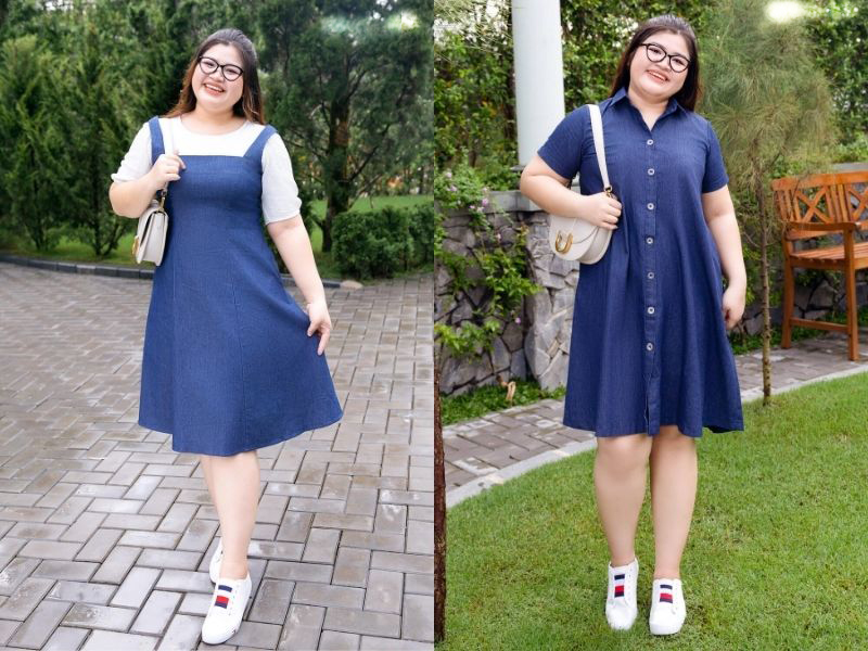 họa tiết chân váy dài cho người béo