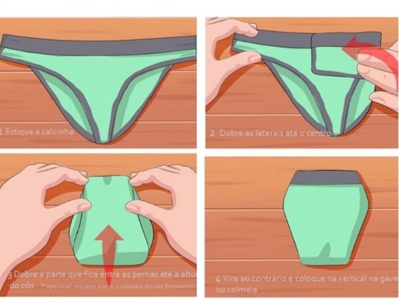 cách gấp quần lót nam