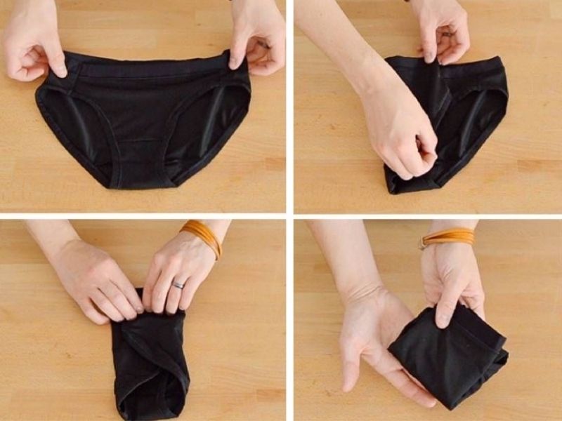 cách gấp quần lót gọn gàng