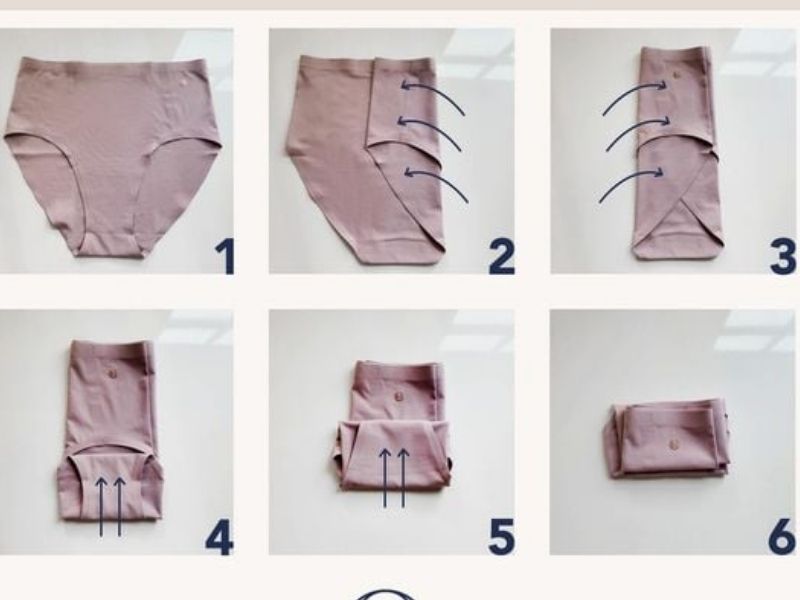 cách gấp quần lót gọn gàng