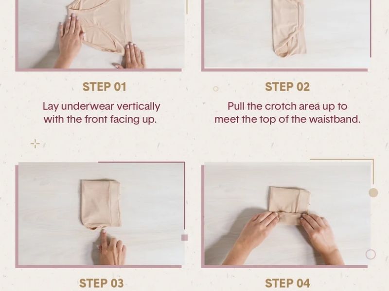 cách gấp quần lót gọn gàng