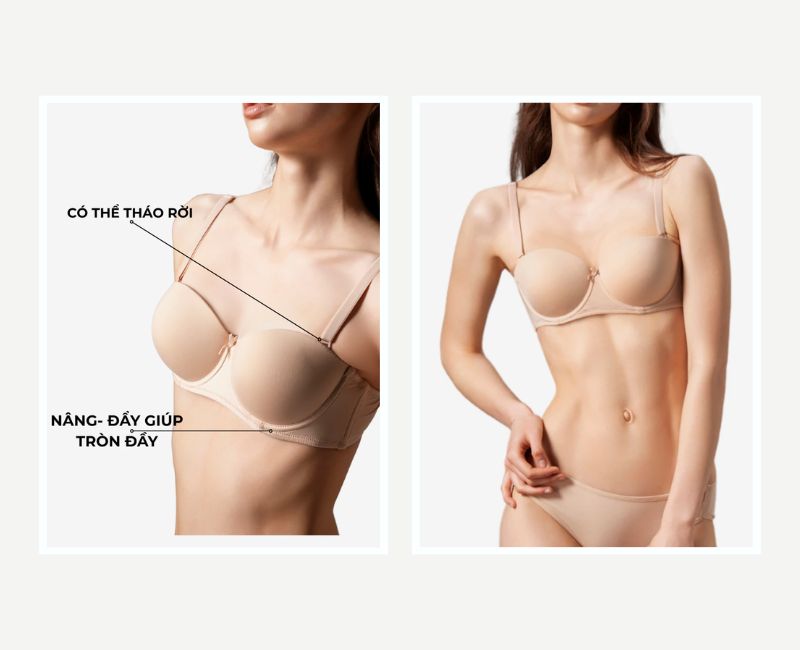 áo strapless bra onoff dây tháo rời được