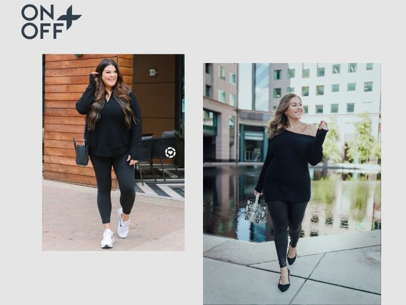 phối đồ với quần legging cho người mập