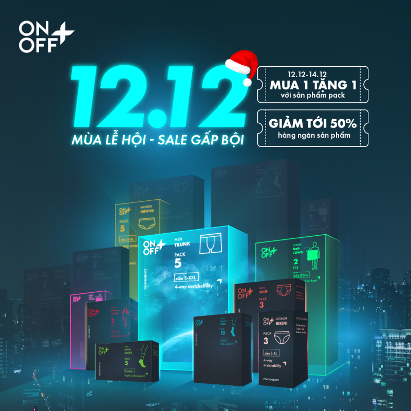 sale 12.12 mua 1 tặng 1 pack tiện lợi onoff