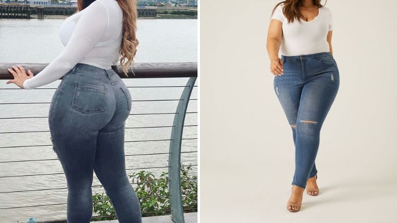 bạn nữ béo mập nên tránh mặc quần skinny