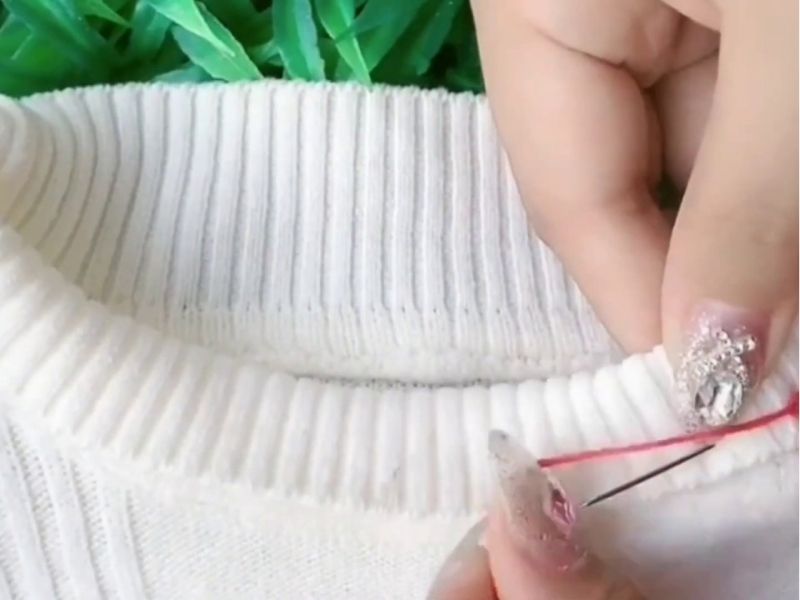 cách sửa áo cổ tròn bị rộng cổ