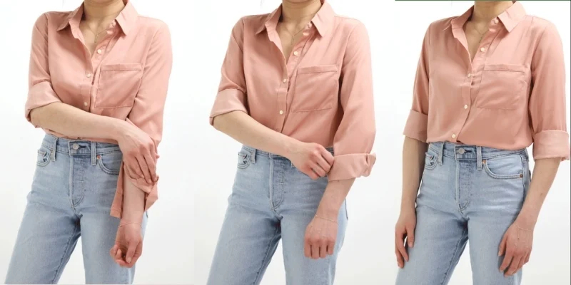 cách xắn tay áo sơ mi nữ