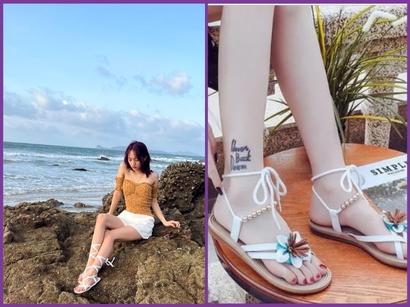 mang sandals buộc dây khi đi biển