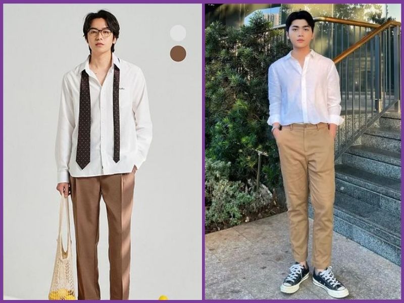 Mẹo phối đồ với áo sơ mi trắng nam 