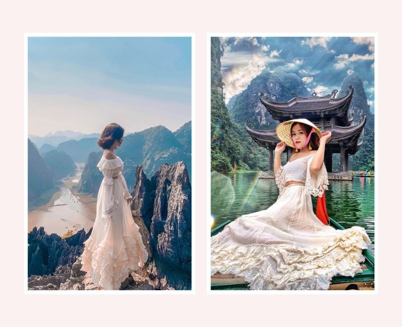 dresscode trắng đi ninh bình