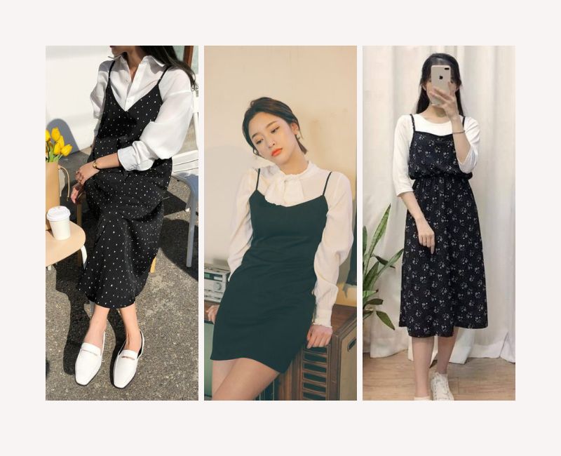 phối đồ với áo sơ mi trắng nữ