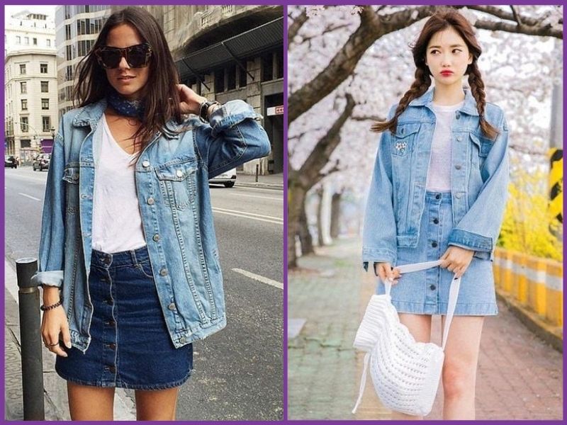 phối đồ với chân váy chữ A ngắn 