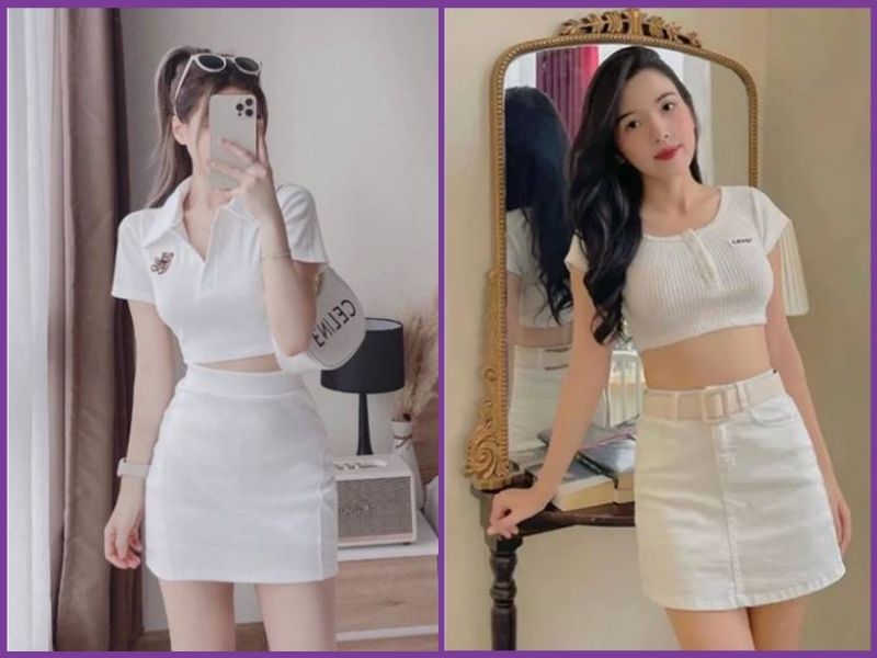 phối đồ với chân váy chữ A ngắn 