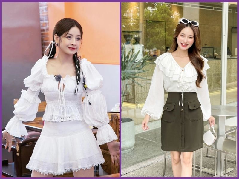 phối đồ với chân váy chữ A ngắn 