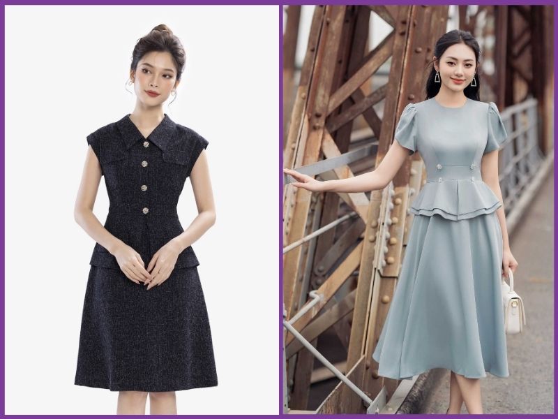 váy peplum che mỡ bụng hiệu quả