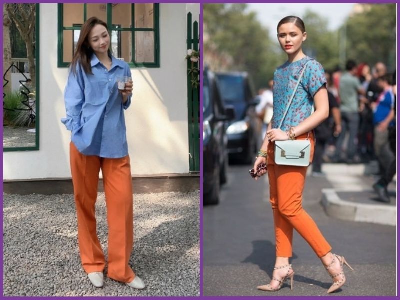 Màu cam phối với màu gì 