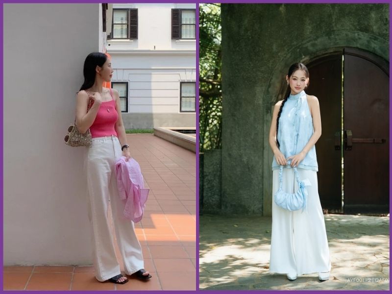 Quần trắng phối với áo màu gì