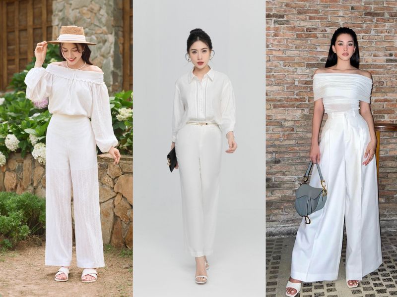 quần màu trắng phối với áo màu gì