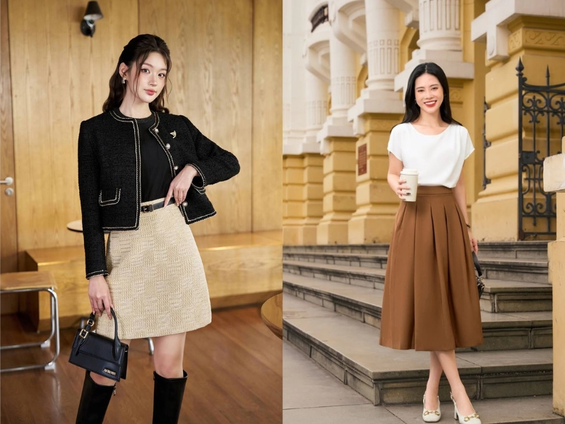 phối đồ công sở trẻ trung