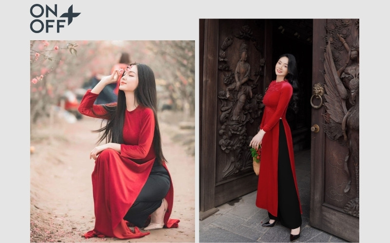 áo dài đỏ mặc quần màu gì đẹp