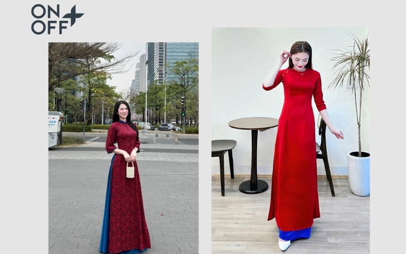 áo dài đỏ quần màu gì đẹp
