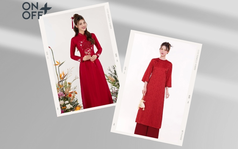 áo dài đỏ phối quần màu gì đẹp