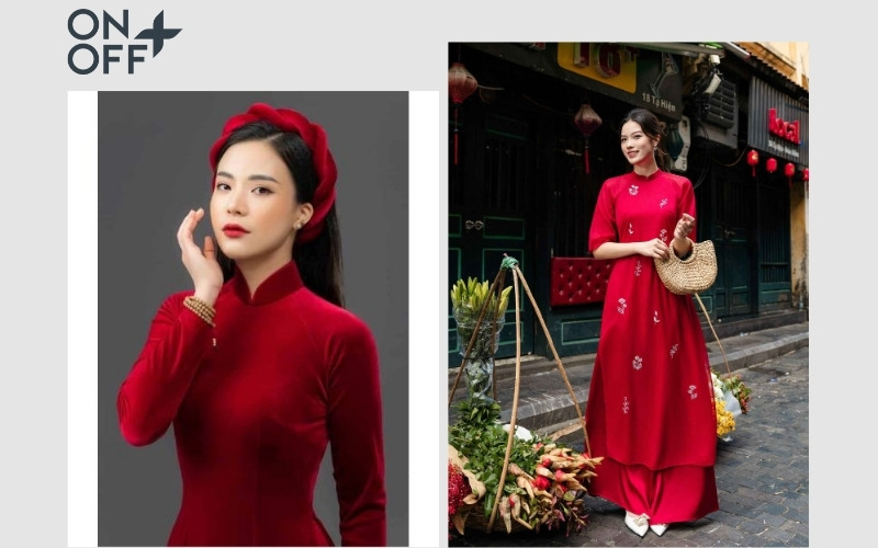 áo dài đỏ mặc quần gì