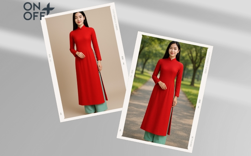 áo dài đỏ quần màu gì đẹp