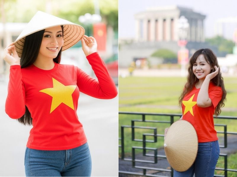 chụp hình áo cờ đỏ sao vàng