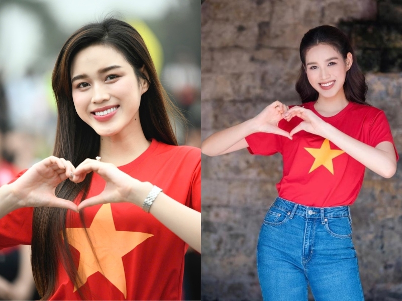 tạo dáng với áo cờ đỏ sao vàng