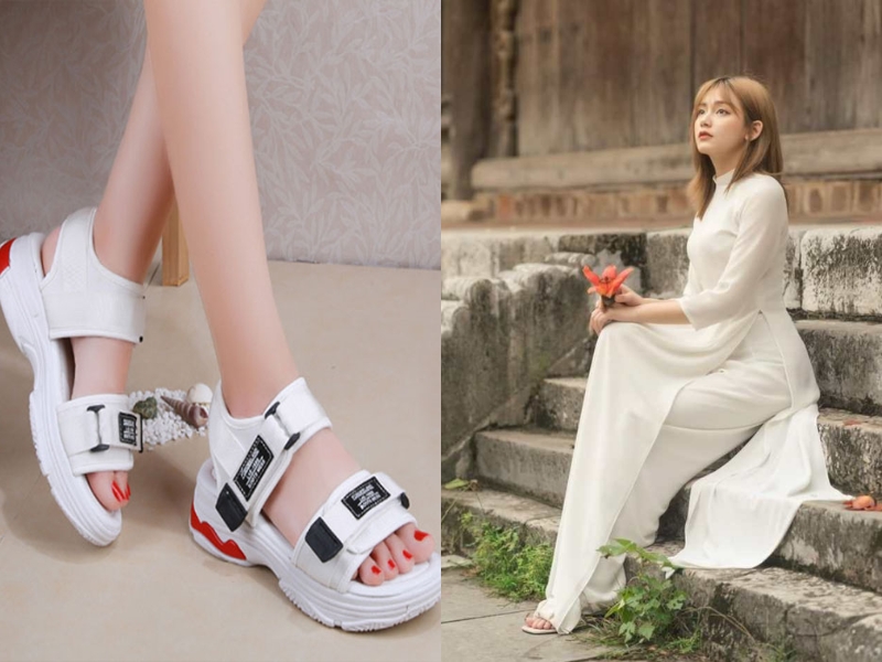 mặc áo dài trắng nên đi giày gì mặc áo dài mang giày gì