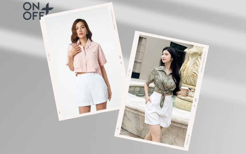quần short áo sơ mi nữ