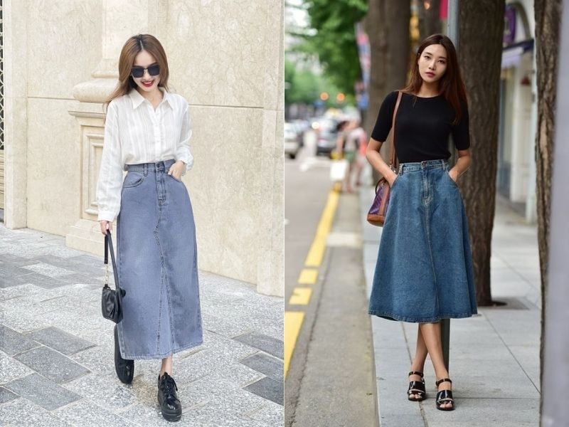 chân váy dài cho nấm lùn