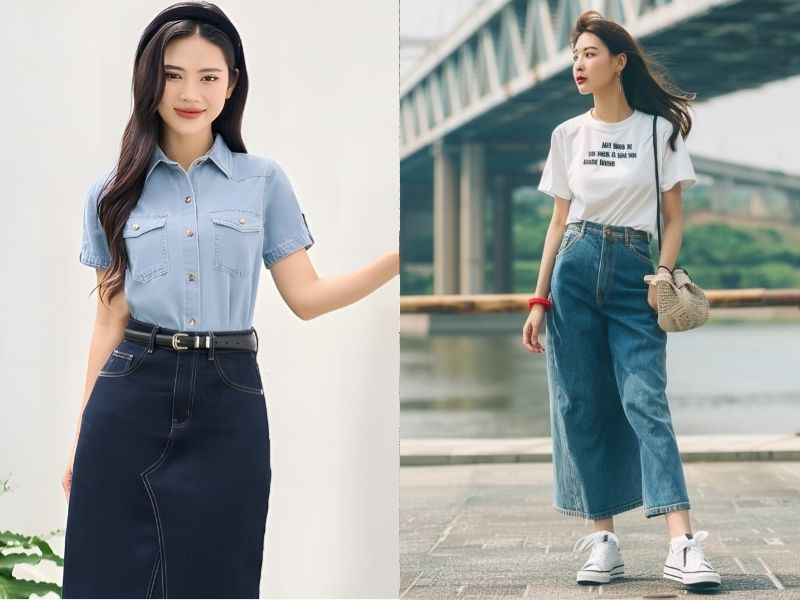 cách phối váy dài cho người lùn