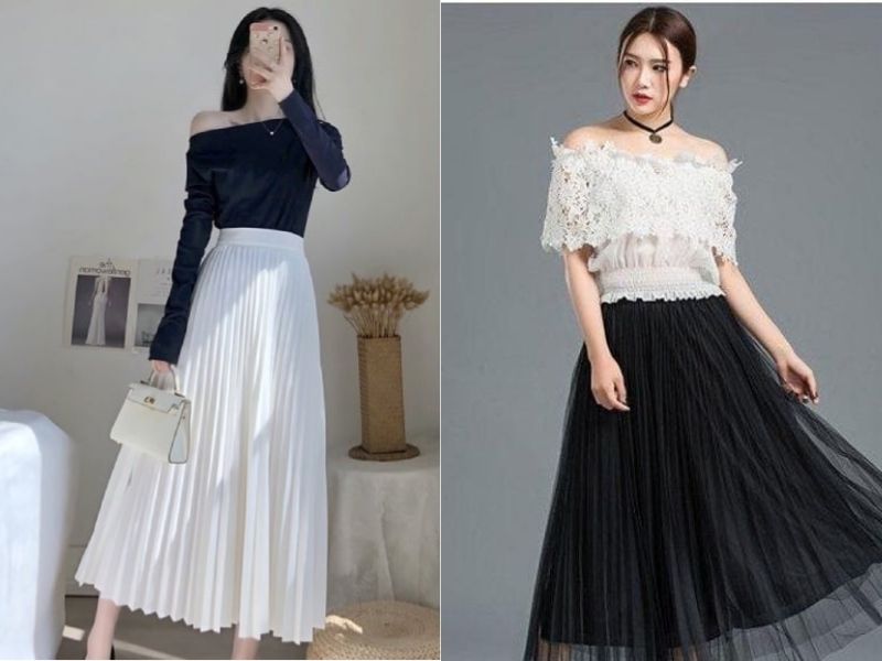 cách phối váy dài cho người lùn