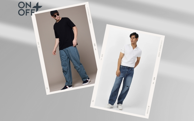 phối quần jean quần ống rộng nam phối đồ