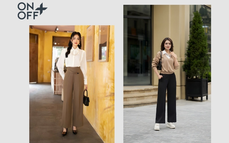 quần ống suông mặc với áo gì đẹp nữ