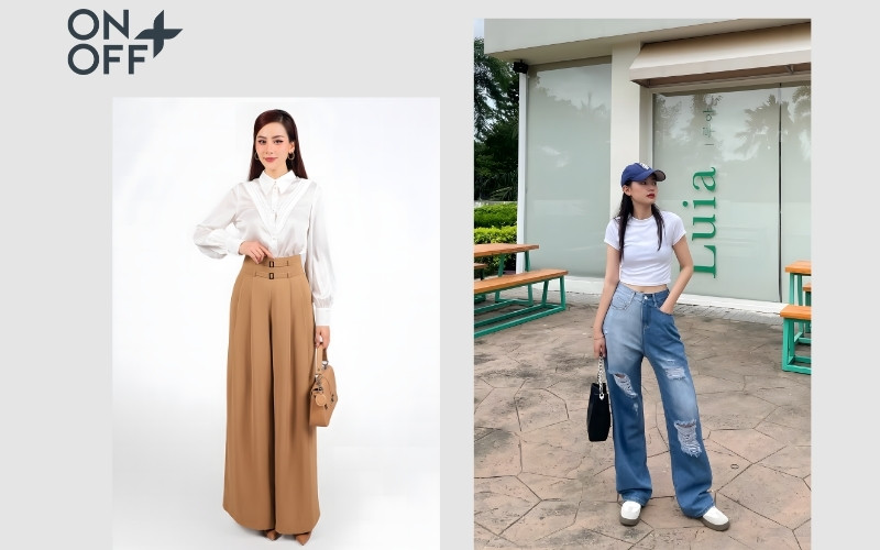 phối quần ống suông với áo gì