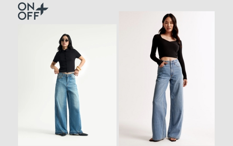 jean wide leg Quần jean wide leg
