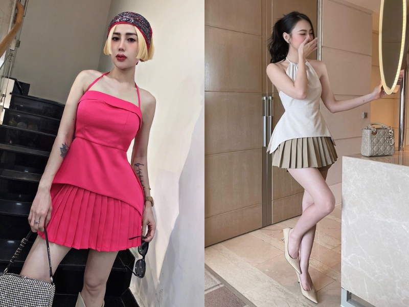 chân váy ngắn xếp ly kết hợp với áo gì chân váy ngắn xếp ly kết hợp với áo gì