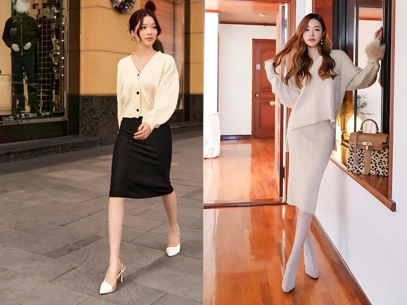 phối đồ mùa đông cho nữ thấp