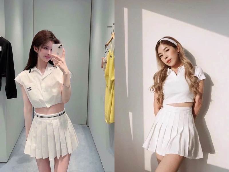phối đồ với chân váy xếp ly ngắn mùa đông phối đồ với chân váy xếp ly ngắn