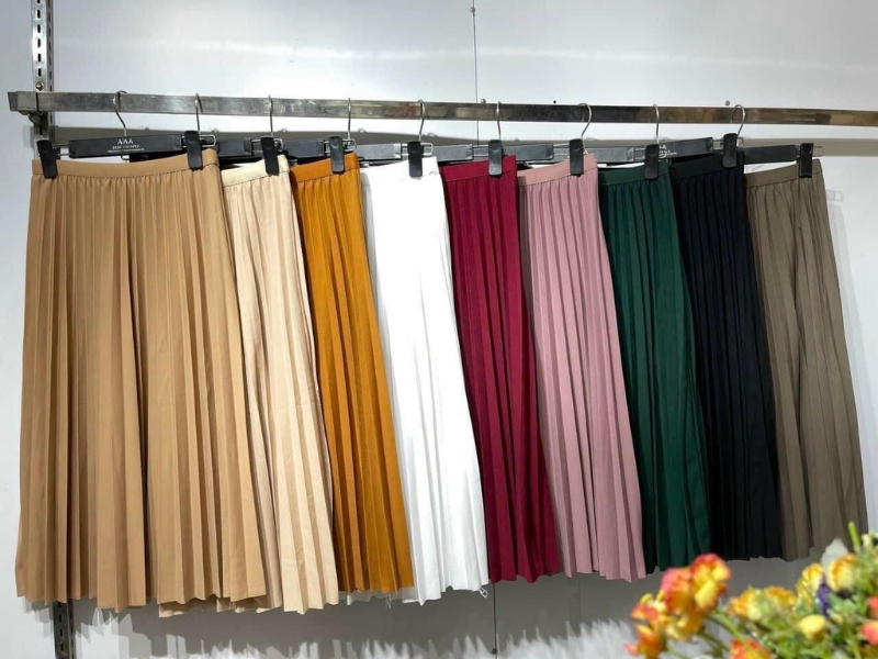 phối đồ với chân váy dài cho người béo