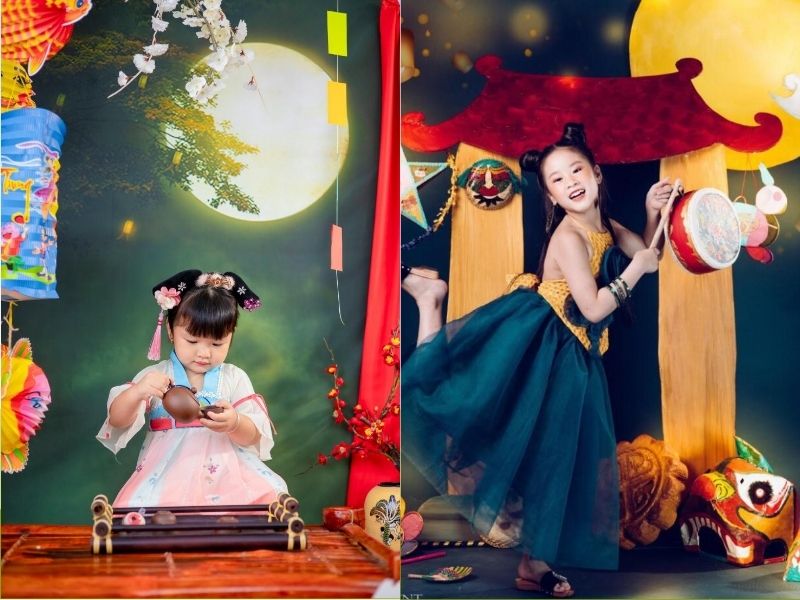 chụp ảnh trung thu cho bé gái