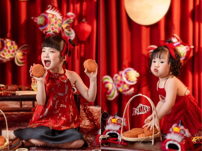 chụp hình trung thu cho bé gái