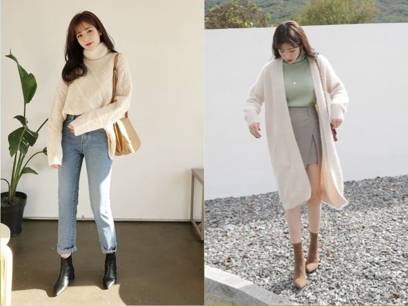 trang phục mùa đông họa tiết đơn giản