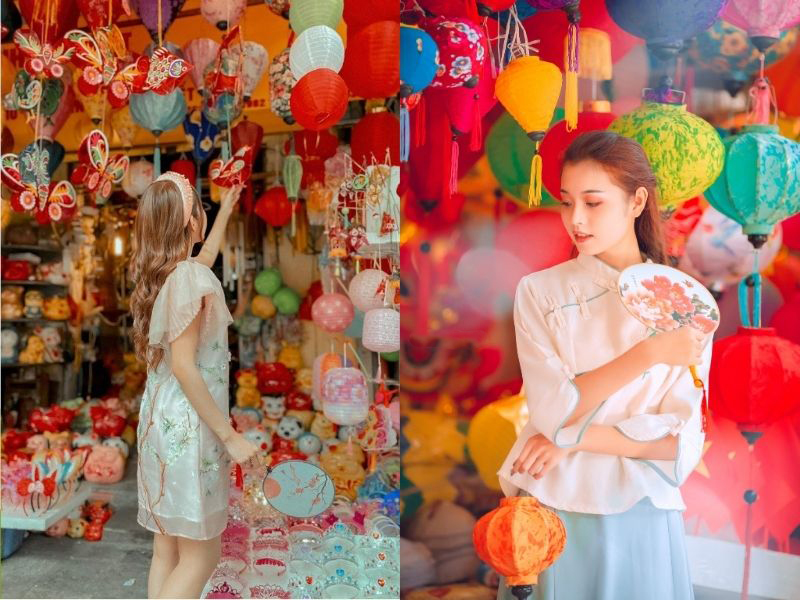 tạo dáng nhìn đồ trang trí cửa hàng