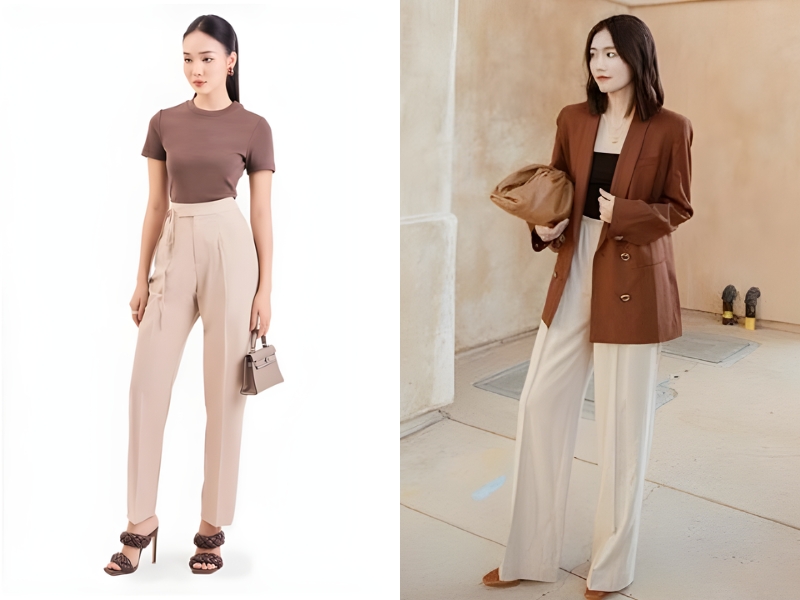 quần be phối áo màu gì nữ