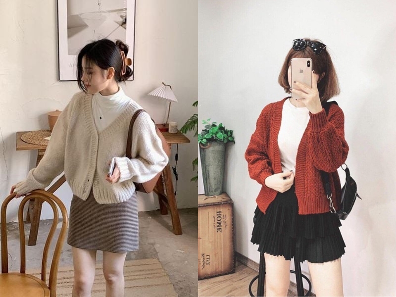 mix đồ với chân váy chữ a ngắn