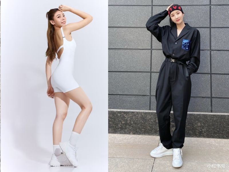 phối đồ với giày thể thao trắng nữ phối đồ với giày trắng nữ